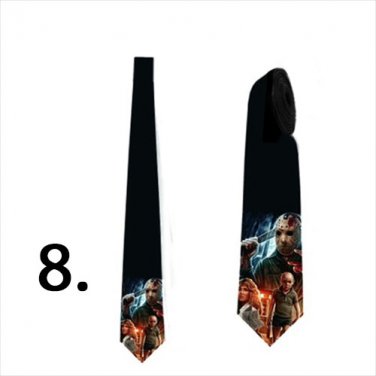 Necktie with Jason friday the 13th for Halloween theme party