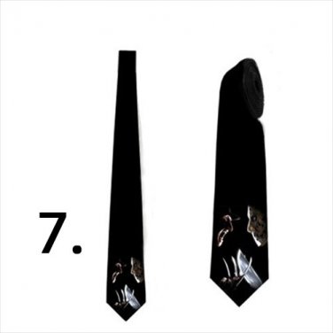 Necktie with Freddy Kruger vs Jason for Halloween theme party