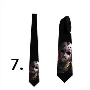 Necktie with Jason friday the 13th for Halloween theme party