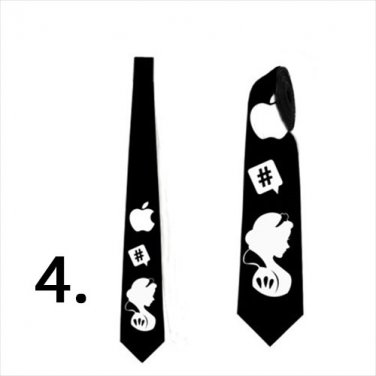 Neck tie with modern snow white