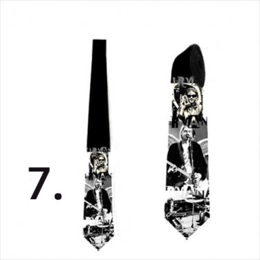 Necktie with Kurt Cobain rock band custom print
