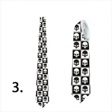 Necktie with skulls