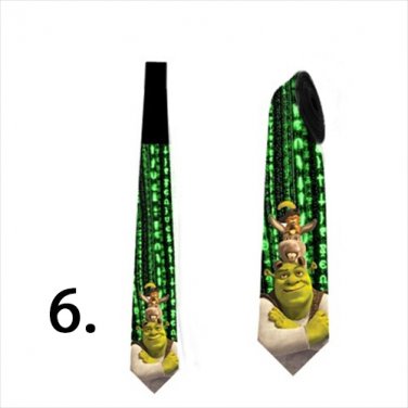 Neck tie with shrek in matrix