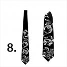 Necktie with white dragons original and custom design