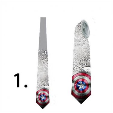 Necktie with captain america sign custom design