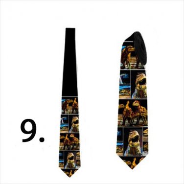 Necktie with dinosaurs t-rex custom design