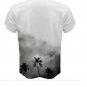 Man t-shirt with palm tree and airplane hawaiian modern stile cotton tee personalized print
