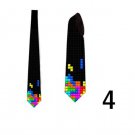 Necktie with tetris fun game geometric print custom design