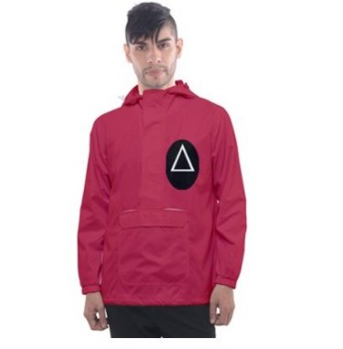 Windbreaker with squid game print triangle guard outfit for men