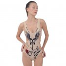 Swimsuit with graffiti and tattoo urban style side cut out sport swimsuit