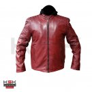 KSK Fashions - Men Red Genuine Sheep Leather Jacket with Hood KSK Fashions - Men Red Genuine Sheep Leather Jacket with Hood