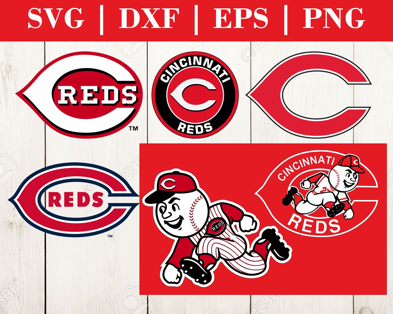 Cincinnati Reds MLB Baseball Team Logo Svg, Eps, Dxf, Png
