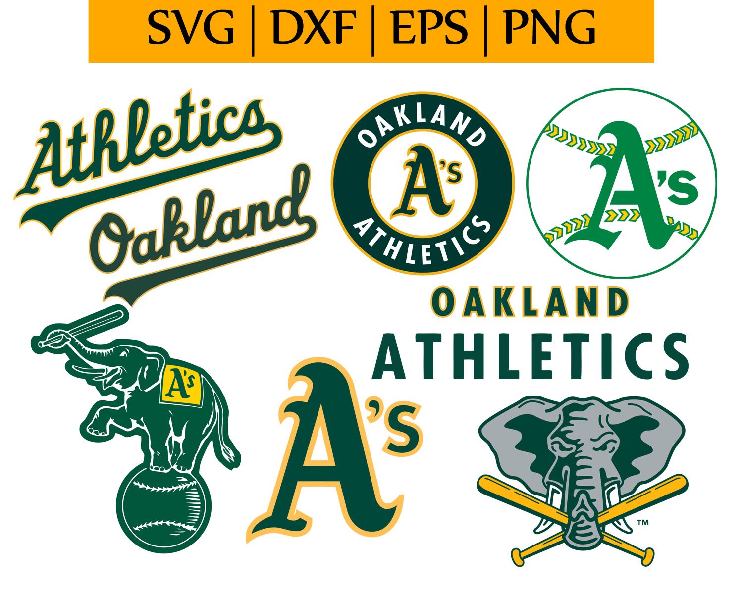 Oakland Athletics SVG • MLB Baseball Team T-shirt Design SVG Cut Files  Cricut