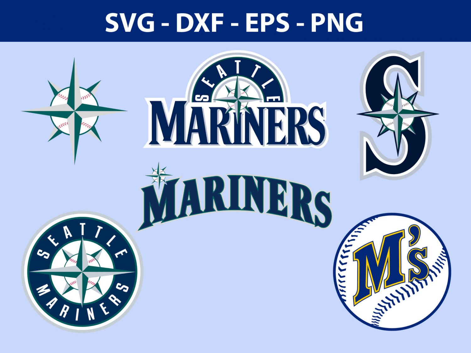 Seattle Mariners MLB Baseball Team Logo Svg, Eps, Dxf, Png
