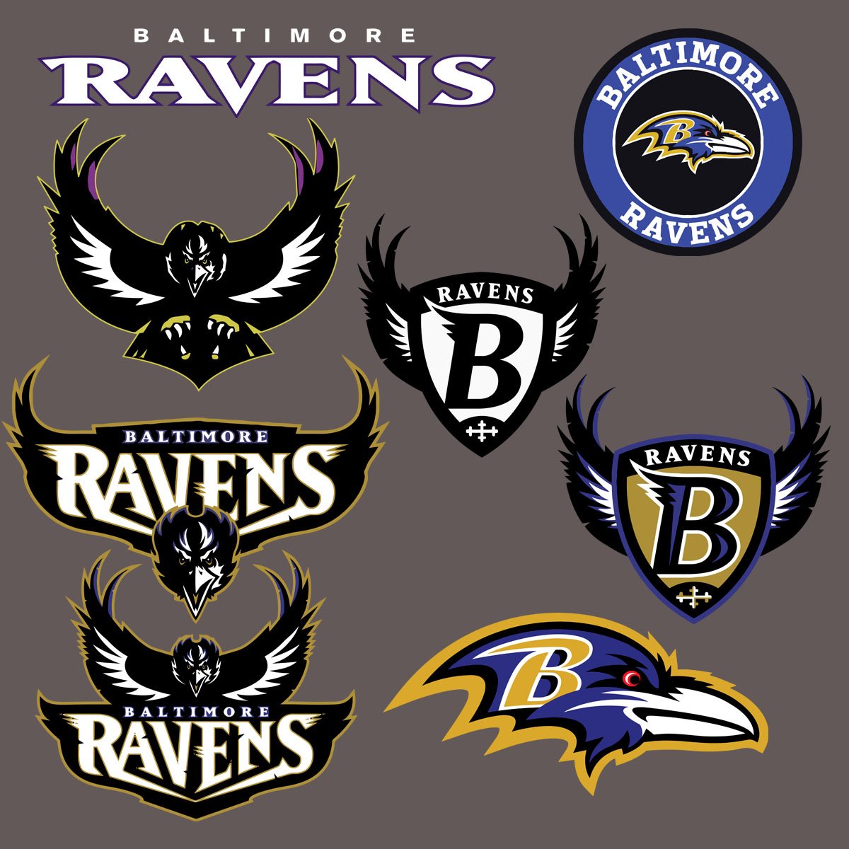 Baltimore Ravens Football NFL Logo Svg, Eps, Dxf, Png