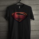 Man Of Steel Superman Logo Black T-shirt S-3XL