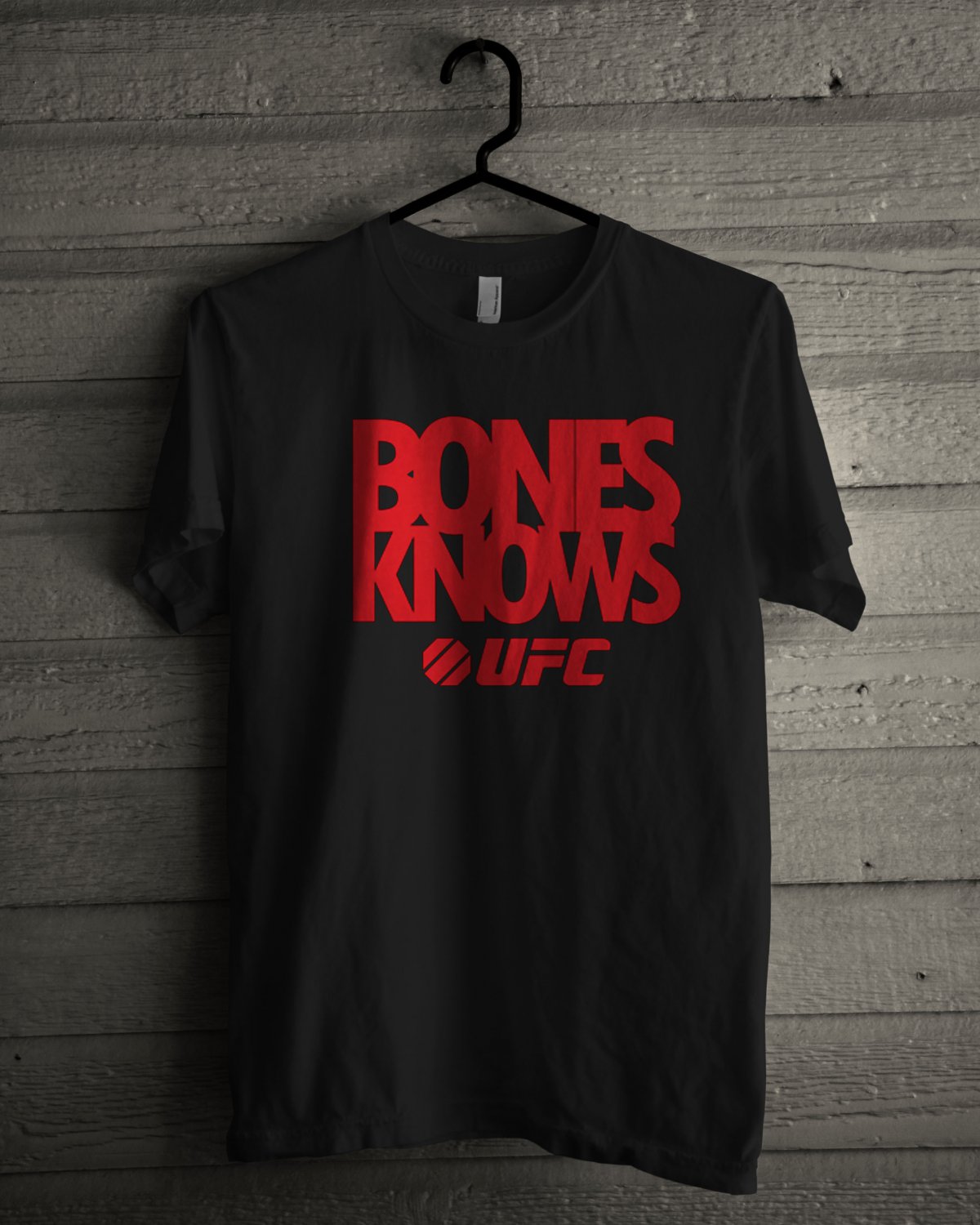 Jon Jones BONES KNOWS UFC MMA Fight Black T-shirt S-3XL