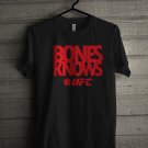 Jon Jones BONES KNOWS UFC MMA Fight Black T-shirt S-3XL
