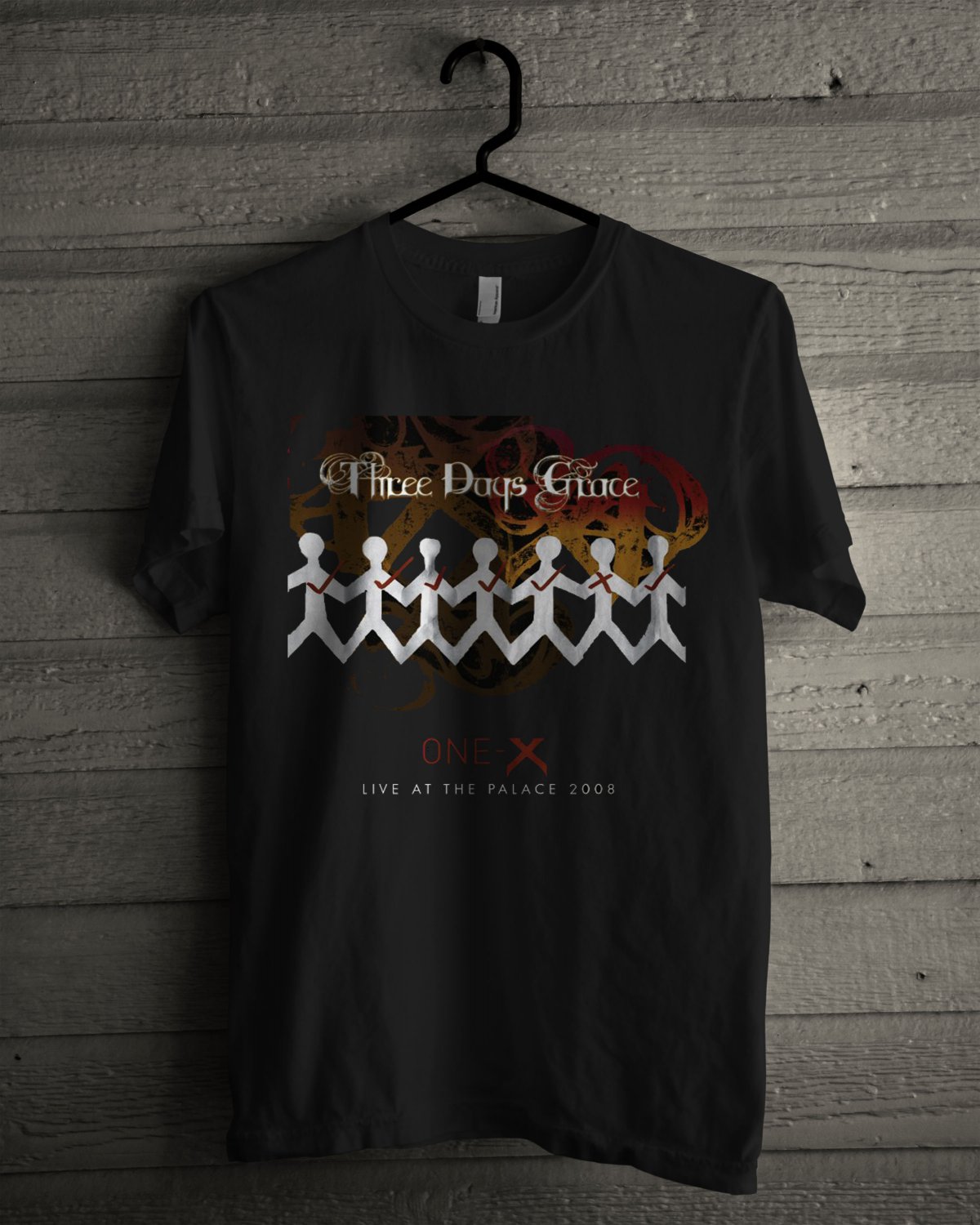 Three Days Grace Rock Band One X Black T-Shirt S-3XL