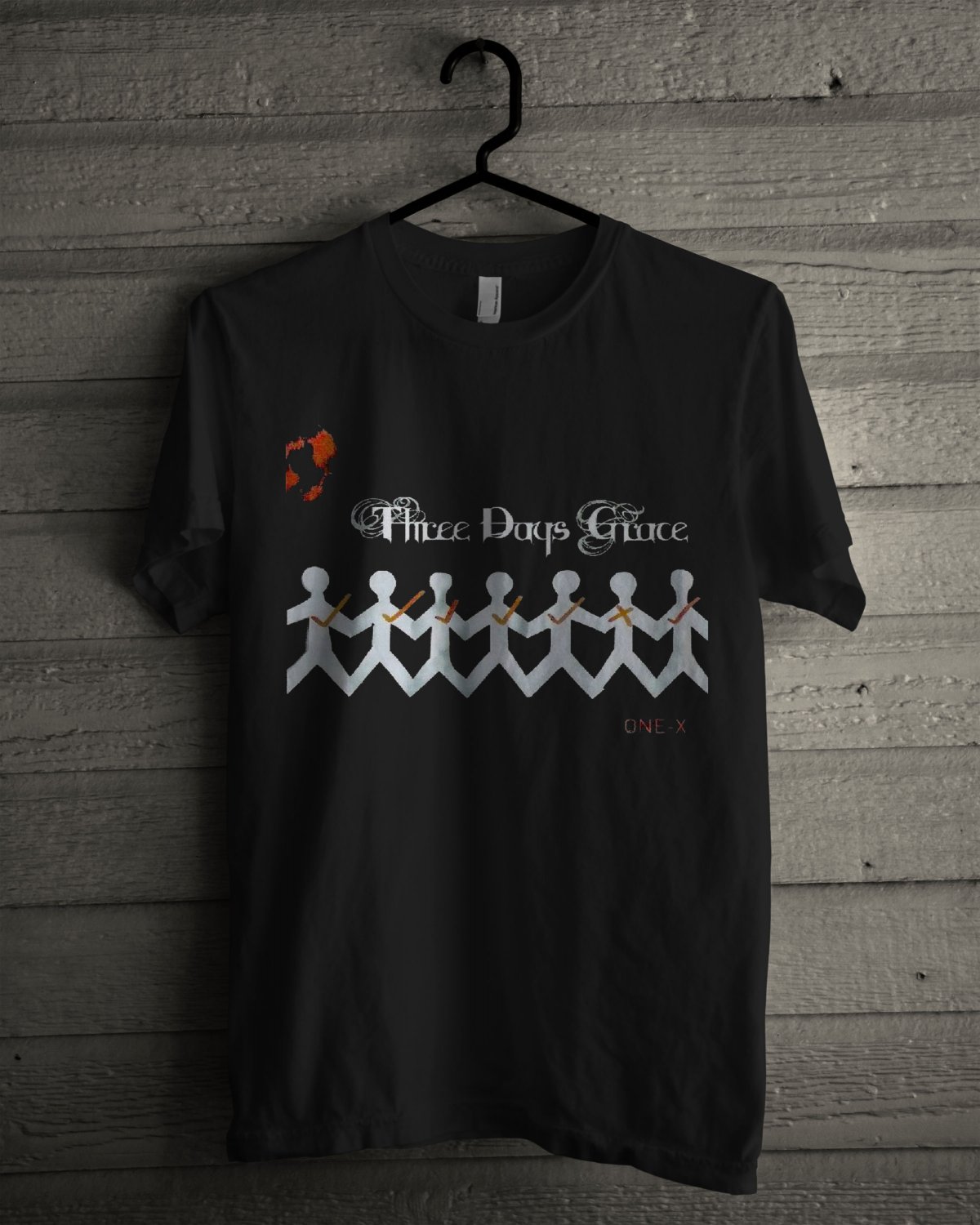 Three Days Grace Rock Band One X Black T-Shirt S-3XL