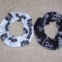 Los Angeles Raiders Football Fabric hair Scrunchies by Sherry Scrunchie NFL Lot of 2