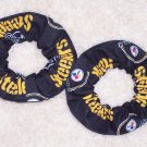 2 Pittsburgh Steelers Football Black Fabric Mini Hair Scrunchies Scrunchie NFL