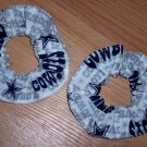 2 Dallas Cowboys Football Multi Fabric Mini Hair Scrunchies Scrunchie NFL