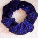 Royal Blue Bejeweled Velvet Sparkling Glitter Fabric Hair Scrunchie Scrunchies by Sherry