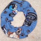 Dogs on Motorcycles Bikes Print Fbaric hair Scrunchie Scrunchies by Sherry