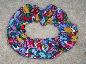 Disney Winnie the Pooh Christmas Presents Fabric hair Scrunchie Scrunchies by Sherry