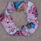 Smiling Faces Baby Nurses Scrub Print Fabric Hair Scrunchie Scrunchies by Sherry