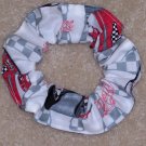 Coca Cola Coke Polar Bear Checkered Bottles NASCAR Fabric Hair Scrunchie Scrunchies by Sherry
