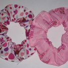 Pink Panther Fabric Hair Scrunchies by Sherry Scrunchie Lot of 2