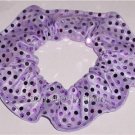 Purple Sequin Dots Sparkle Fabric Hair Ties Scrunchie