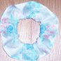 Pink Blue Floral Fabric Hair Scrunchie Scrunchies by Sherry