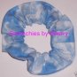Clouds in the Sky Blue Fabric Hair Scrunchie Scrunchies by Sherry