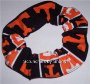 Tennessee Patchwork  Fabric Hair Ties Scrunchie Scrunchies by Sherry NCAA