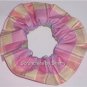 Pink Green Purple Yellow Plaid Fabric Hair Scrunchie Scrunchies by Sherry