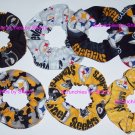 7 Pittsburgh Steelers Fabric Hair Scrunchies Ties NFL