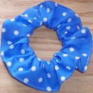 White on Bright Blue Polka Dots Dot Fabric Hair Scrunchie Ties Scrunchies by Sherry White on Bright Blue Polka Dots Dot Fabric Hair Scrunchie Ties Scrunchies by Sherry