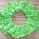White on Bright Green Polka Dots Dot Fabric Hair Scrunchie Ties Scrunchies by Sherry White on Bright Green Polka Dots Dot Fabric Hair Scrunchie Ties Scrunchies by Sherry