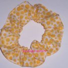 Yellow Dots on Blocks Polka  Dot Fabric Hair Scrunchie Ties Scrunchies by Sherry