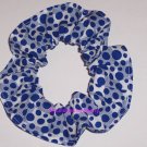 Blue Dots on Blocks Polka  Dot Fabric Hair Scrunchie Ties Scrunchies by Sherry