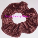 Light Brown Panne Velvet Fabric Hair Scrunchie Scrunchies by Sherry