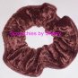 Light Brown Panne Velvet Fabric Hair Scrunchie Scrunchies by Sherry
