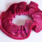 Red Silver Bejeweled Glitter Sparkling Velvet Fabric hair Scrunchie Scrunchies by Sherry