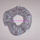 Silver Panne Velvet Fabric Hair Scrunchie Scrunchies by Sherry Silver Panne Velvet Fabric Hair Scrunchie Scrunchies by Sherry