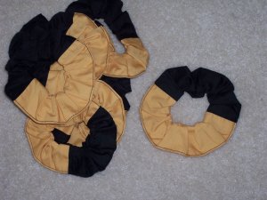 Custom Two Colors School Team Cheerleader Fabric Scrunchies by Sherry Lot of 12