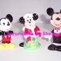 3 Walt Disney Vintage Mickey Mouse Santa Ceramic Figurine