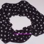 Black Stars all Over Fabric Hair Scrunchie Scrunchies by Sherry
